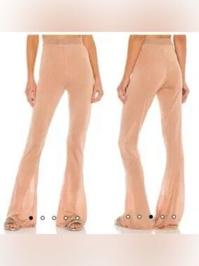 l*space Shimmery Dusty Rose Knit Flare Pants